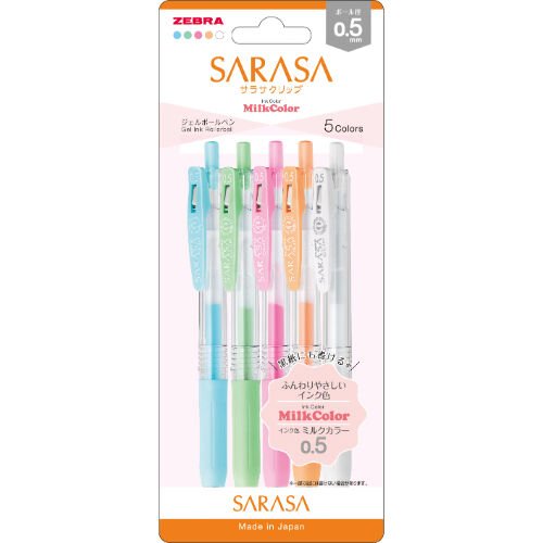 Zebra Sarasa Milk Color 5li 0.5 mm Jel Kalem Seti