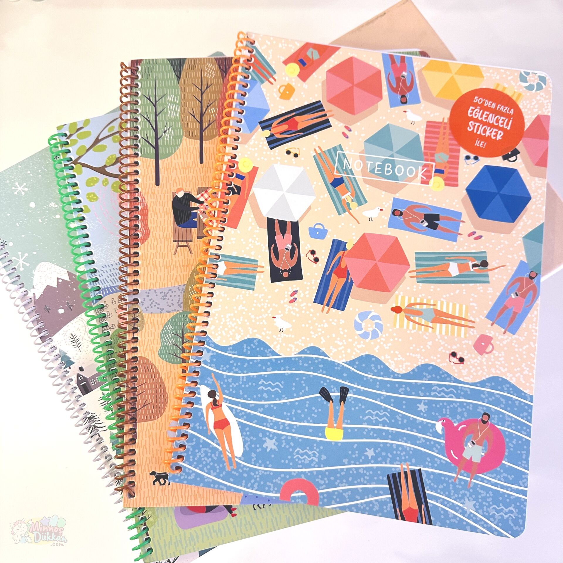 Keskin Color Mevsimler 80 Yaprak Kareli Spiralli Defter A4