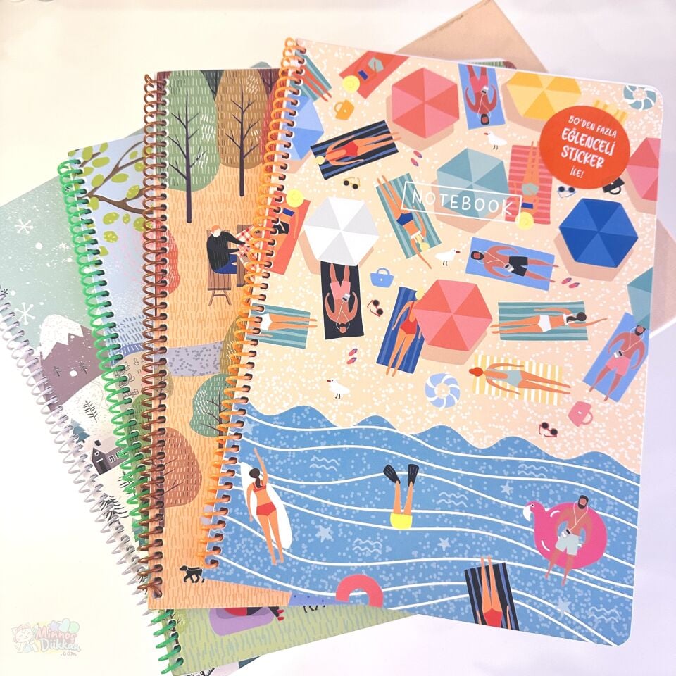 Keskin Color Mevsimler 80 Yaprak Kareli Spiralli Defter A4