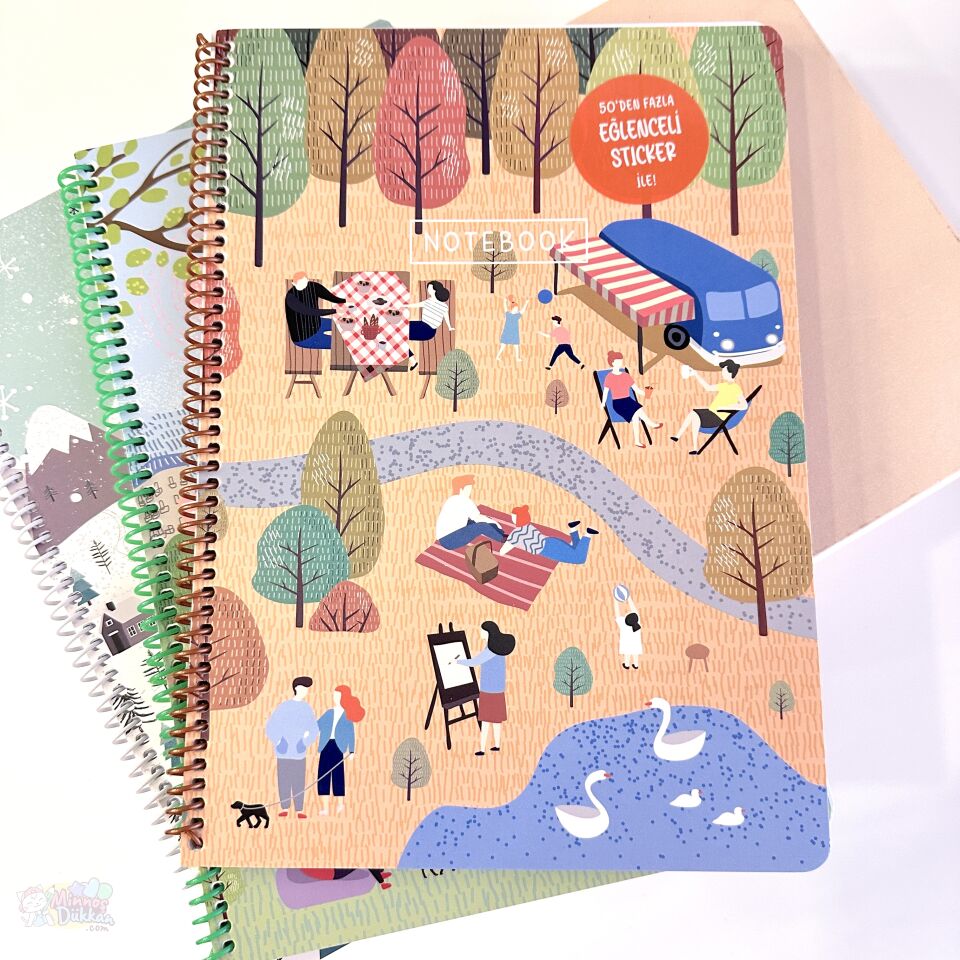 Keskin Color Mevsimler 80 Yaprak Kareli Spiralli Defter A4