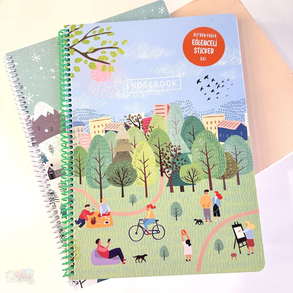 Keskin Color Mevsimler 80 Yaprak Kareli Spiralli Defter A4