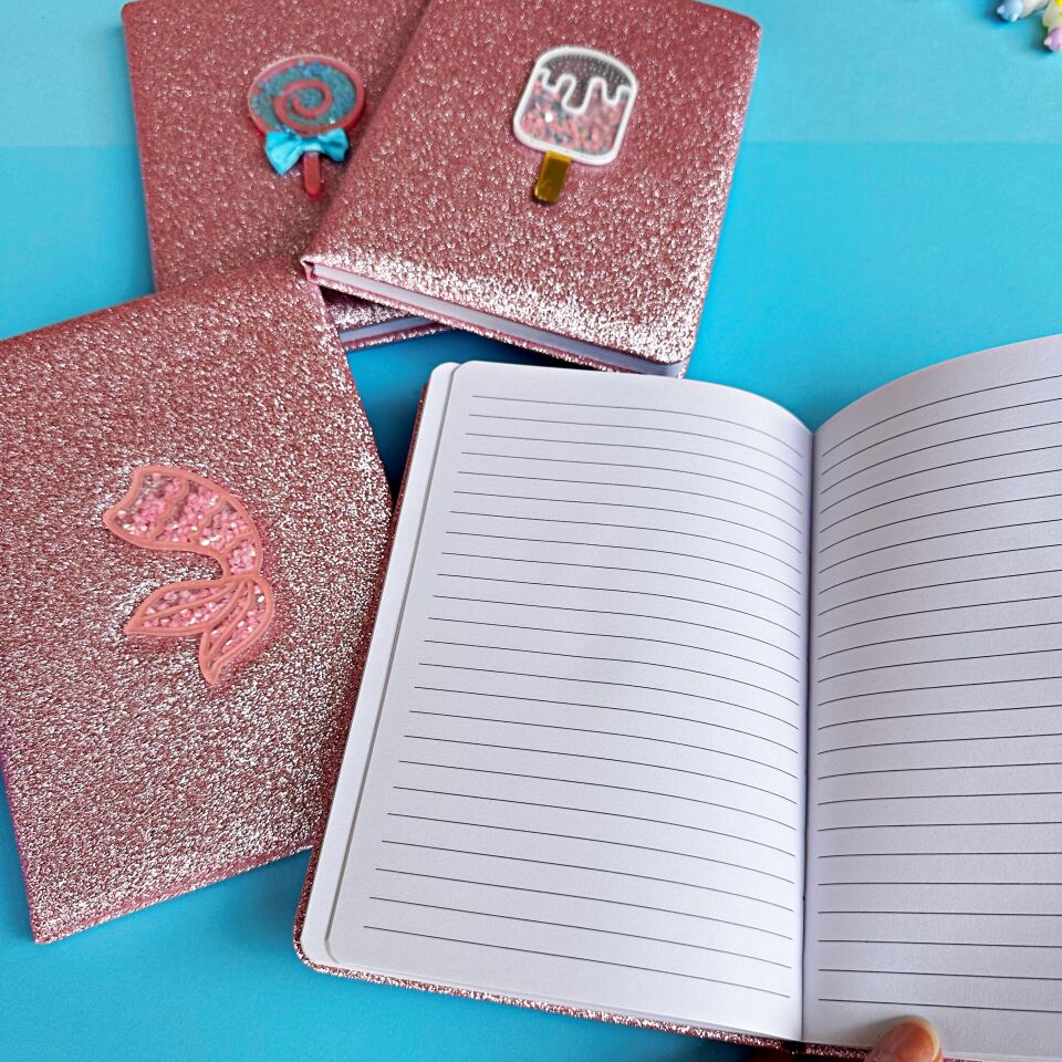 Kutulu Pembe Simli Pullu Defter
