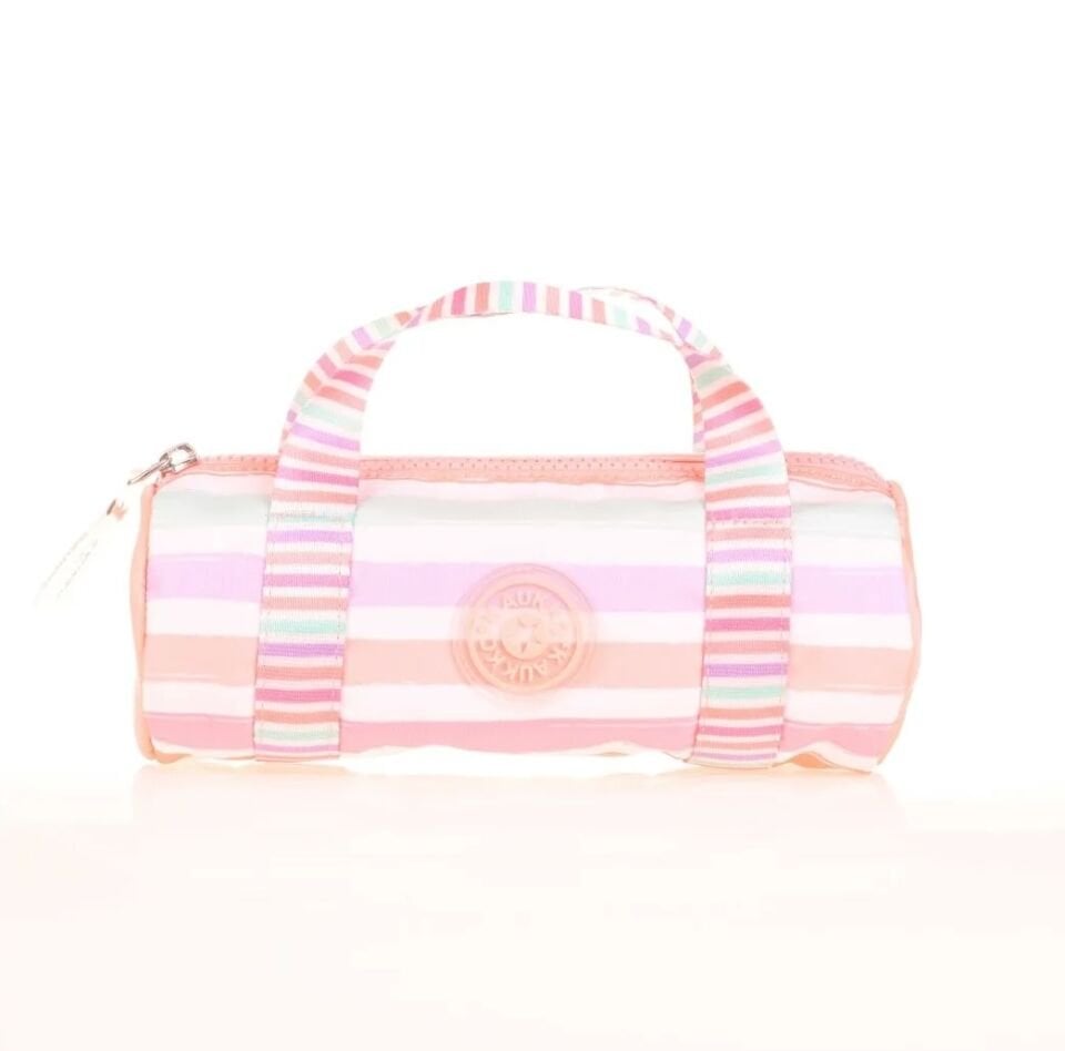 Kaukko Travel Double Stripe Kalem Çantası - Salmon