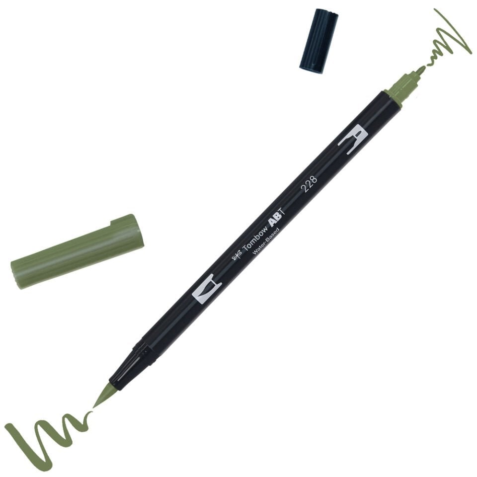 Tombow ABT Dual Brush Çift Uçlu Keçeli Kalem Gray Green - 228