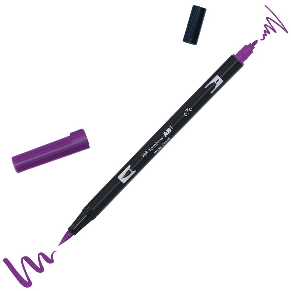 Tombow ABT Dual Brush Çift Uçlu Keçeli Kalem Royal Purple - 676