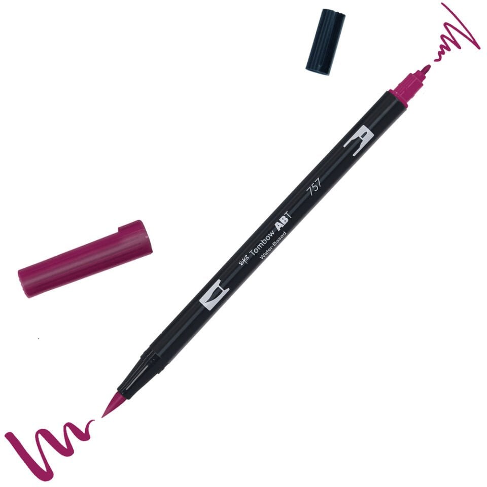 Tombow ABT Dual Brush Çift Uçlu Keçeli Kalem Port Red - 757