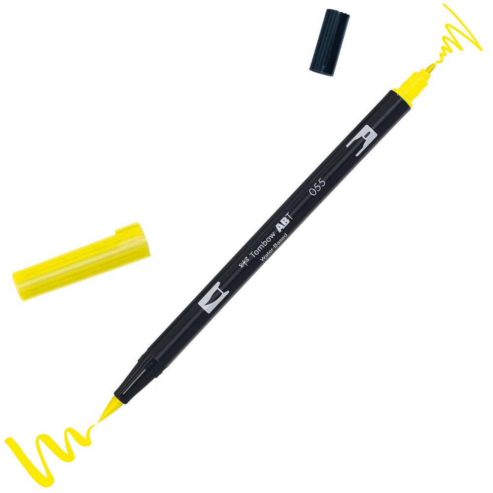 Tombow ABT Dual Brush Çift Uçlu Keçeli Kalem Process Yellow - 055