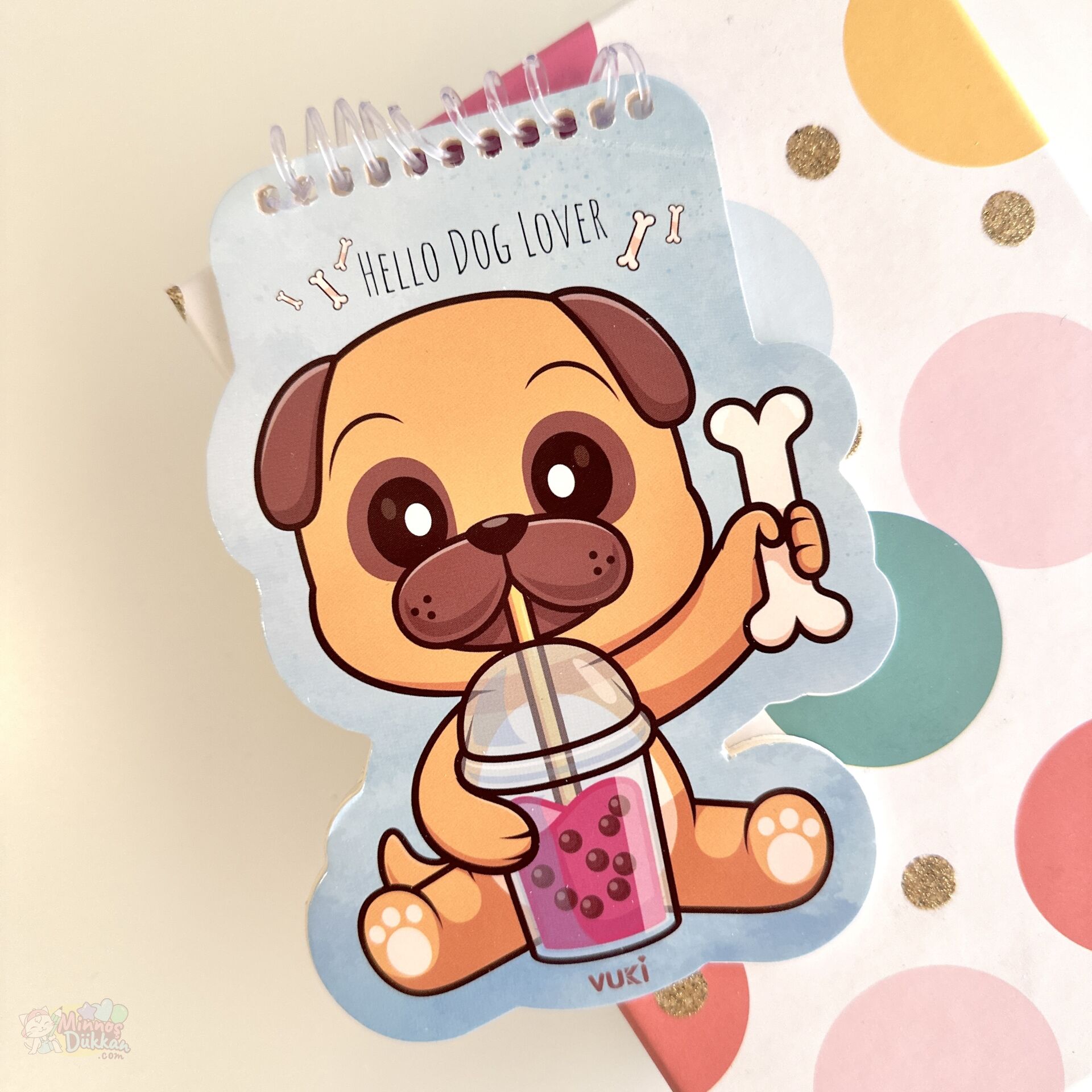 Köpek Desenli Şekilli Spiralli A6 Defter