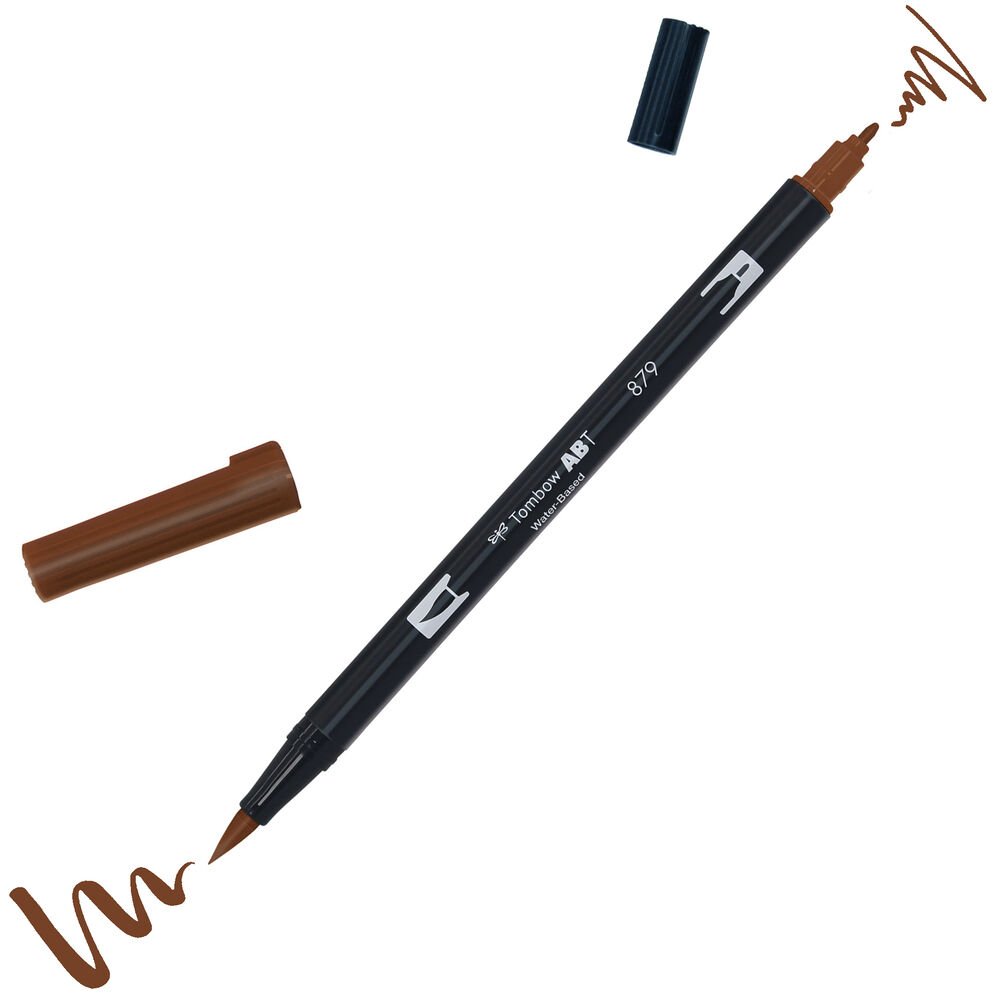 Tombow ABT Dual Brush Çift Uçlu Keçeli Kalem Brown - 879