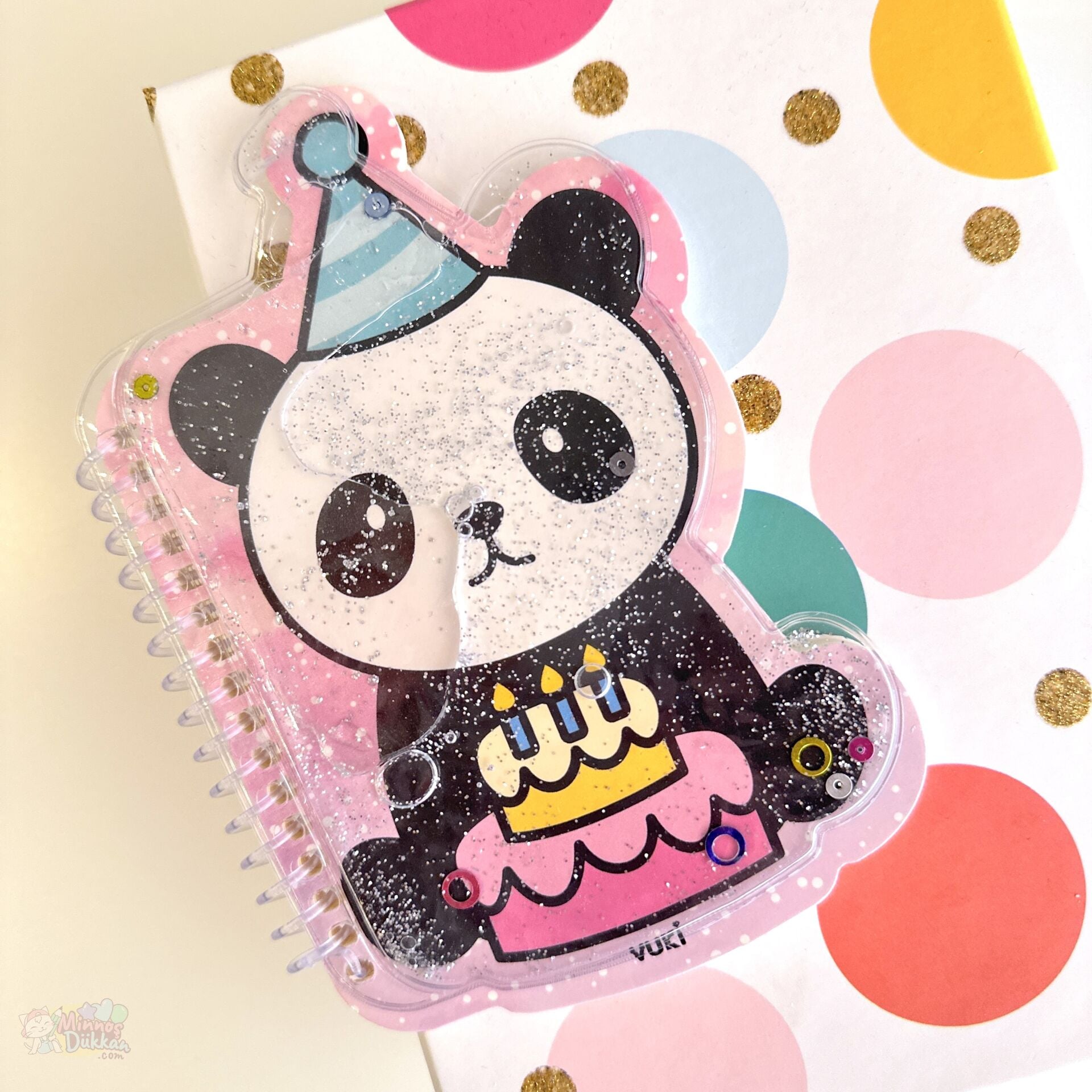 Panda Desenli Şekilli Sulu A6 Defter