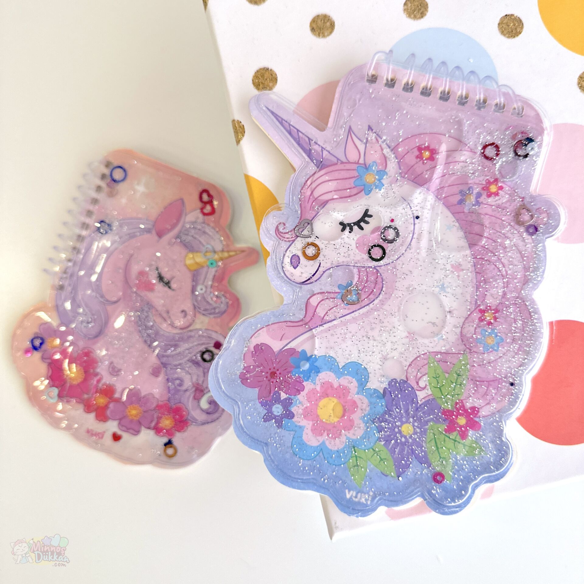 Unicorn Desenli Şekilli Sulu A6 Defter