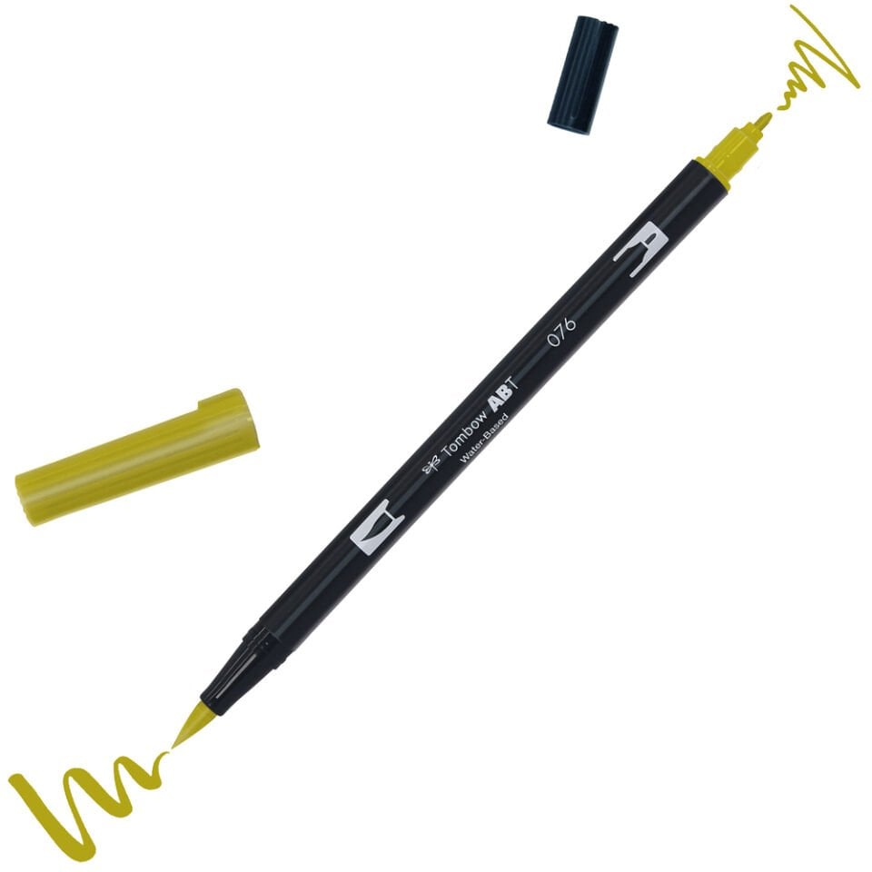Tombow ABT Dual Brush Çift Uçlu Keçeli Kalem Green Ochre - 076