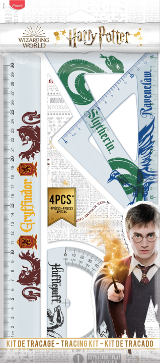 Harry Potter 4lü 30 cm Cetvel Takımı Gönye Seti