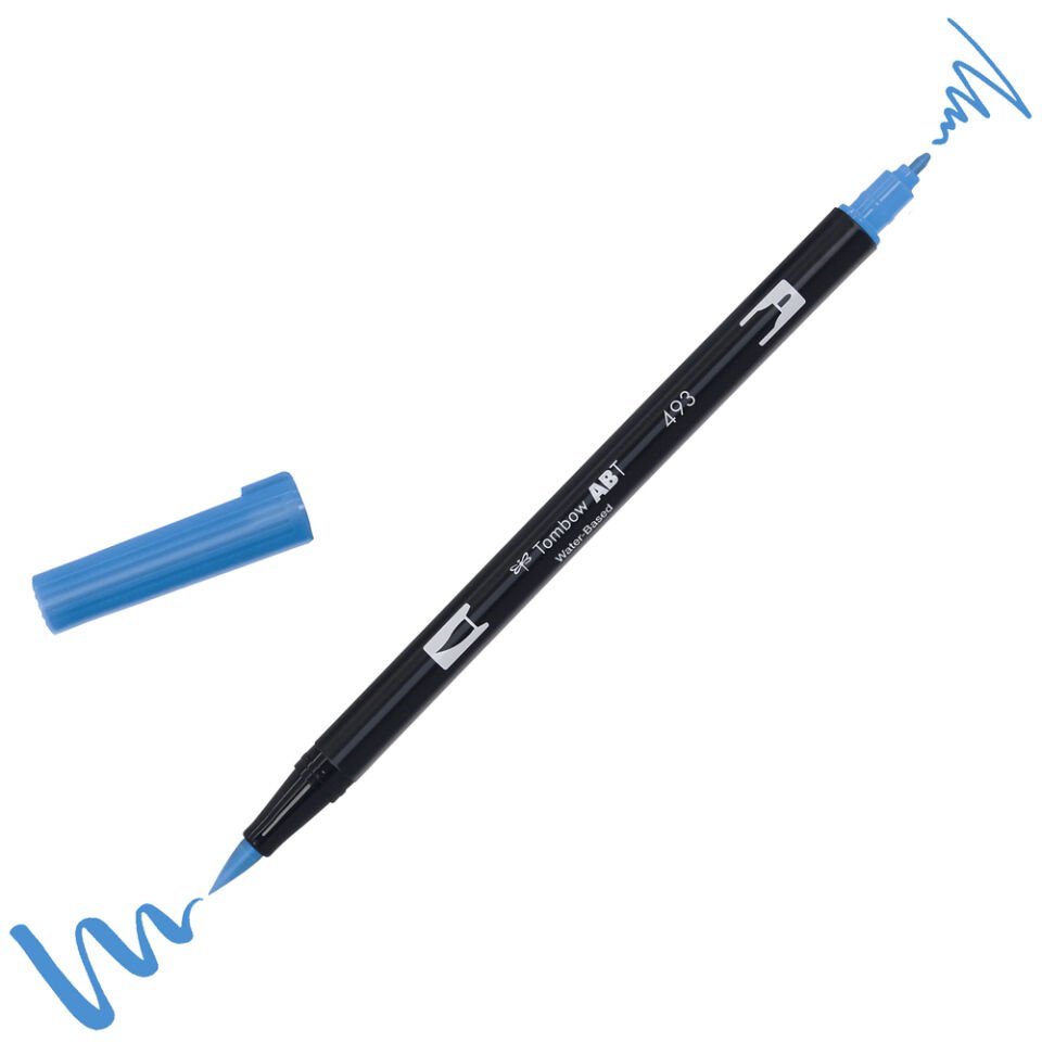 Tombow ABT Dual Brush Çift Uçlu Keçeli Kalem Reflex Blue - 493