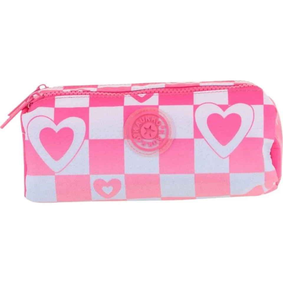 Kaukko Nature Soft  Dual Kalem Çantası - Pink Blue