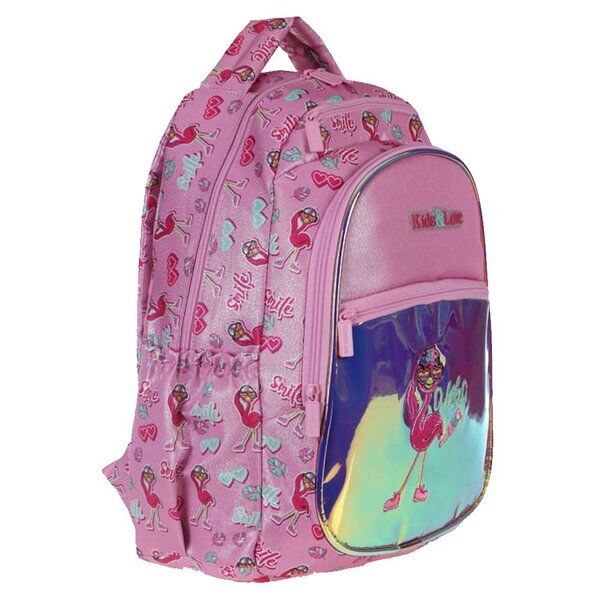 Kaukko Kids Love Flamingo Aynalı Simli Sırt Çantası