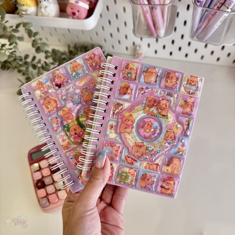 Capy Kalpli Sulu Simli Kapaklı Not Defteri A6