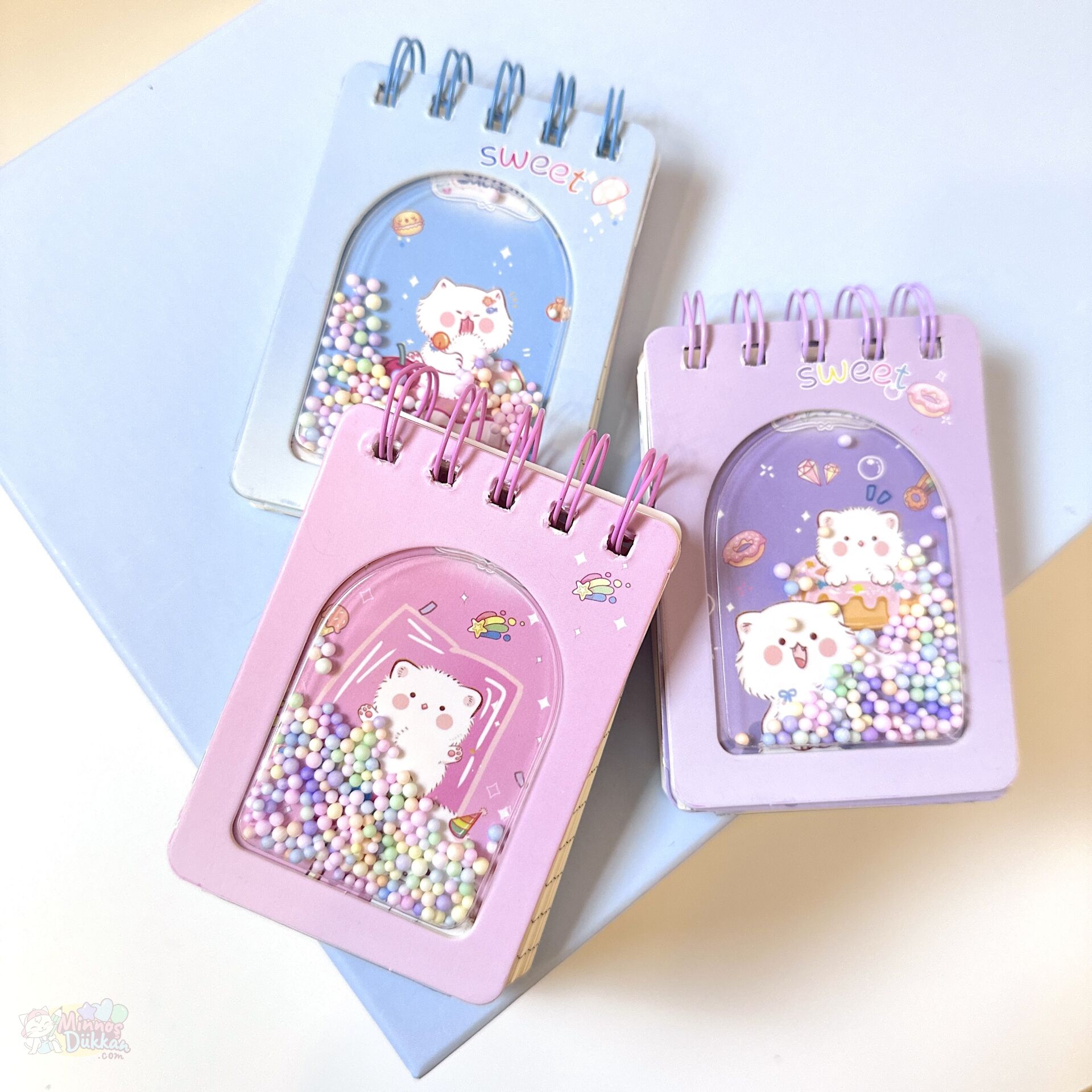 Sweet Cat Boncuklu Telli Not Defteri