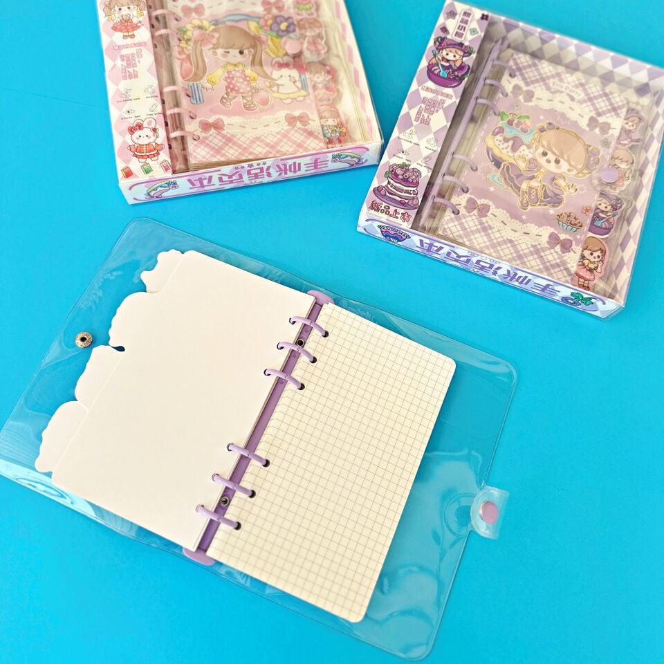 Kawaii Spiralli Kareli Defter Tea Party