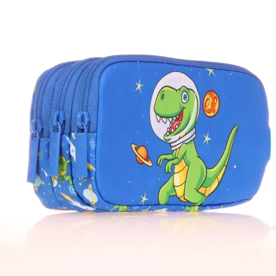 Kaukko Kids 3 Bölmeli Kalem Çantası - Toys Dinasour