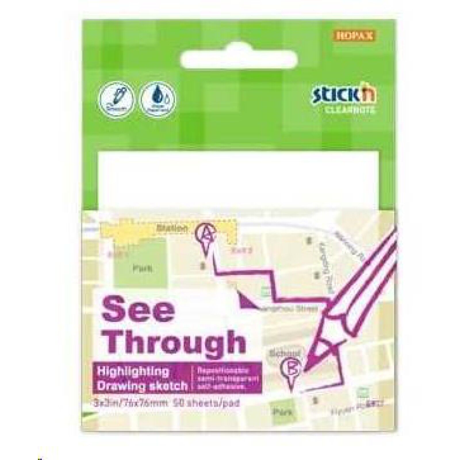 Stickn Yarı Saydam Post-it 76x76 - Beyaz