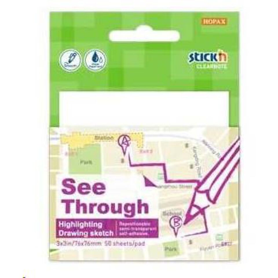 Stickn Yarı Saydam Post-it 76x76 - Beyaz