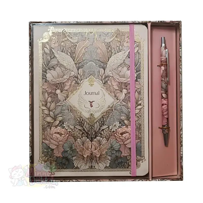 Vj Kutulu Set Flowers Sert Kapak A5 Çizgili Defter Ve Tükenmez Kalem