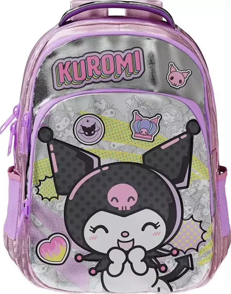 Kuromi Okul Sırt Çantası Pembe Gri