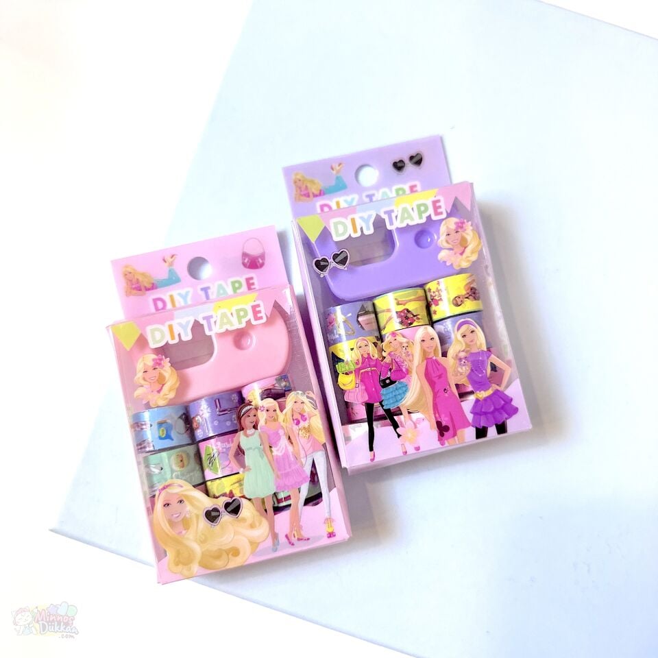 12li Barbie Desenli Kesicili Washi Tape Bant