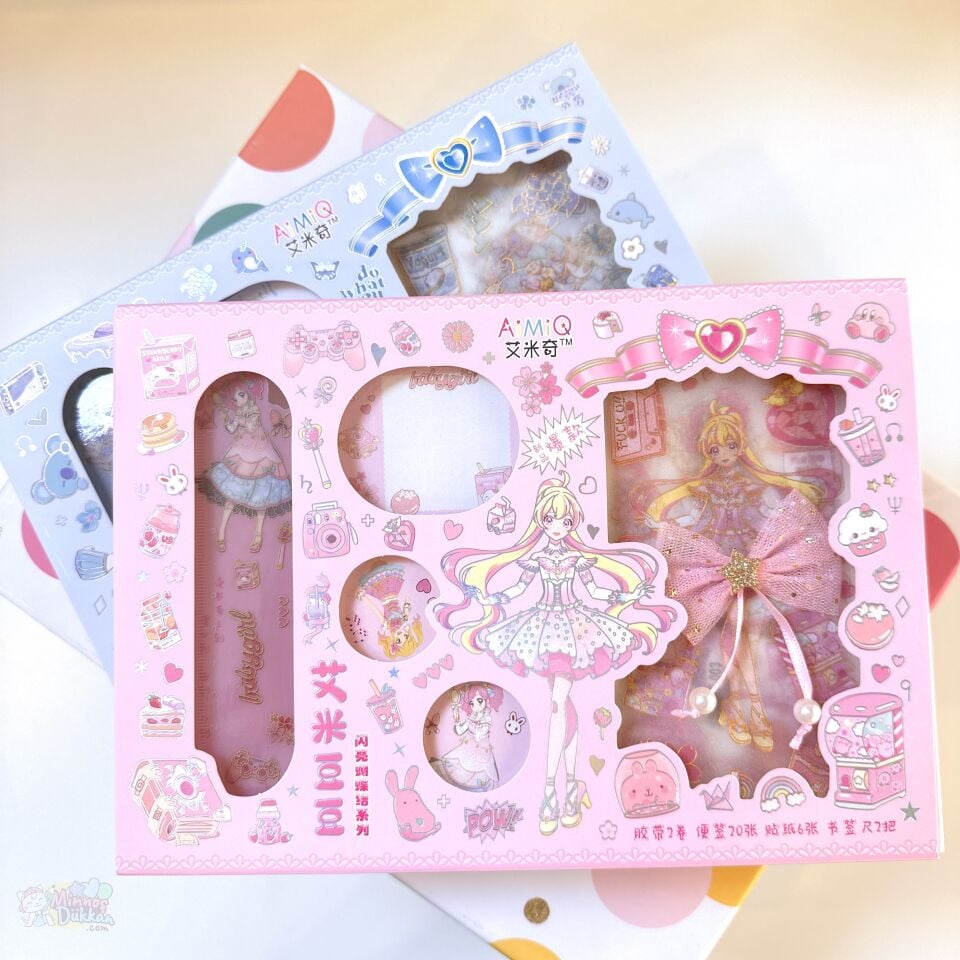 Anime Girl Stickerlı Kırtasiye Seti