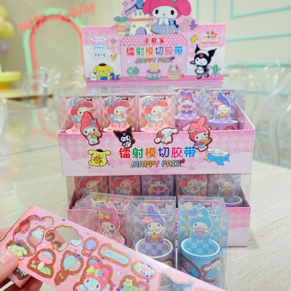 Sanrio Glitter Kağıt Washi Tape Bant Kutulu