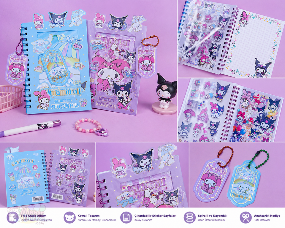 Sanrio Sticker Kitabı Anahtarlıklı