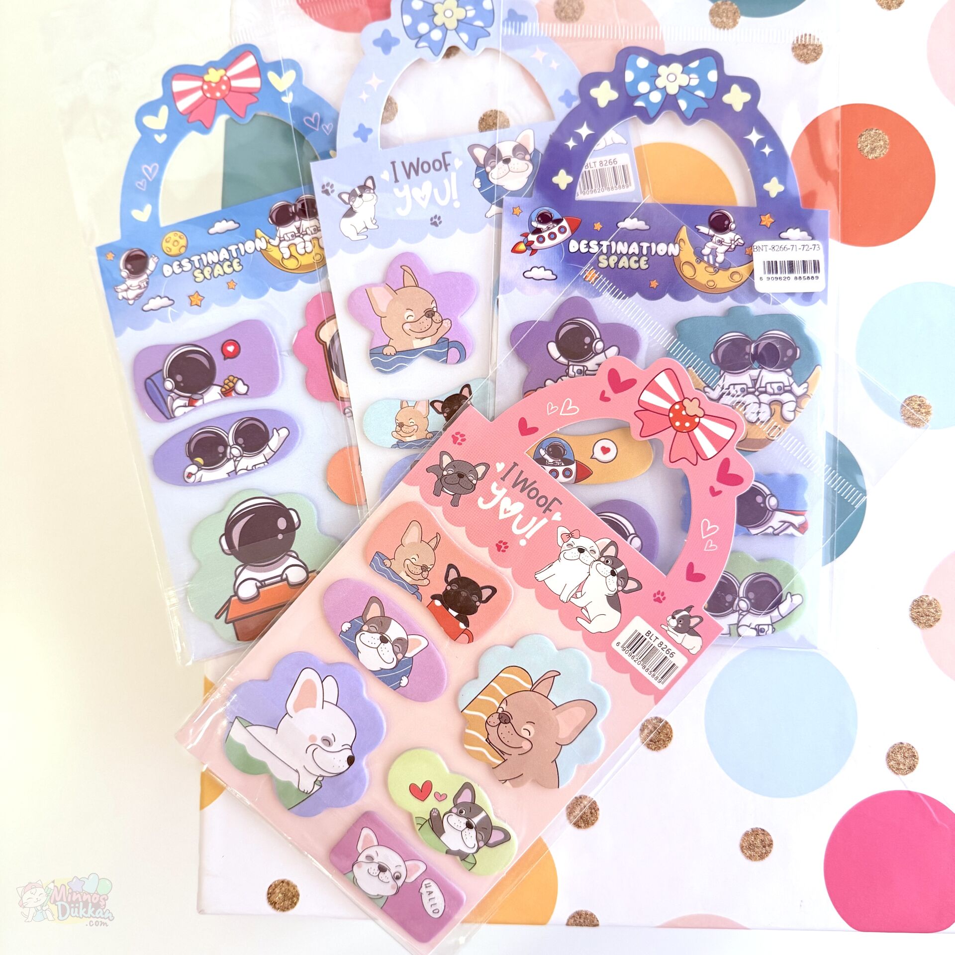 Çantalı Desenli Yapışkanlı Not Kağıdı Seti