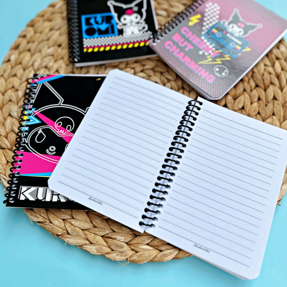Kuromi 80 Yaprak Çizgili Spiralli Defter A6