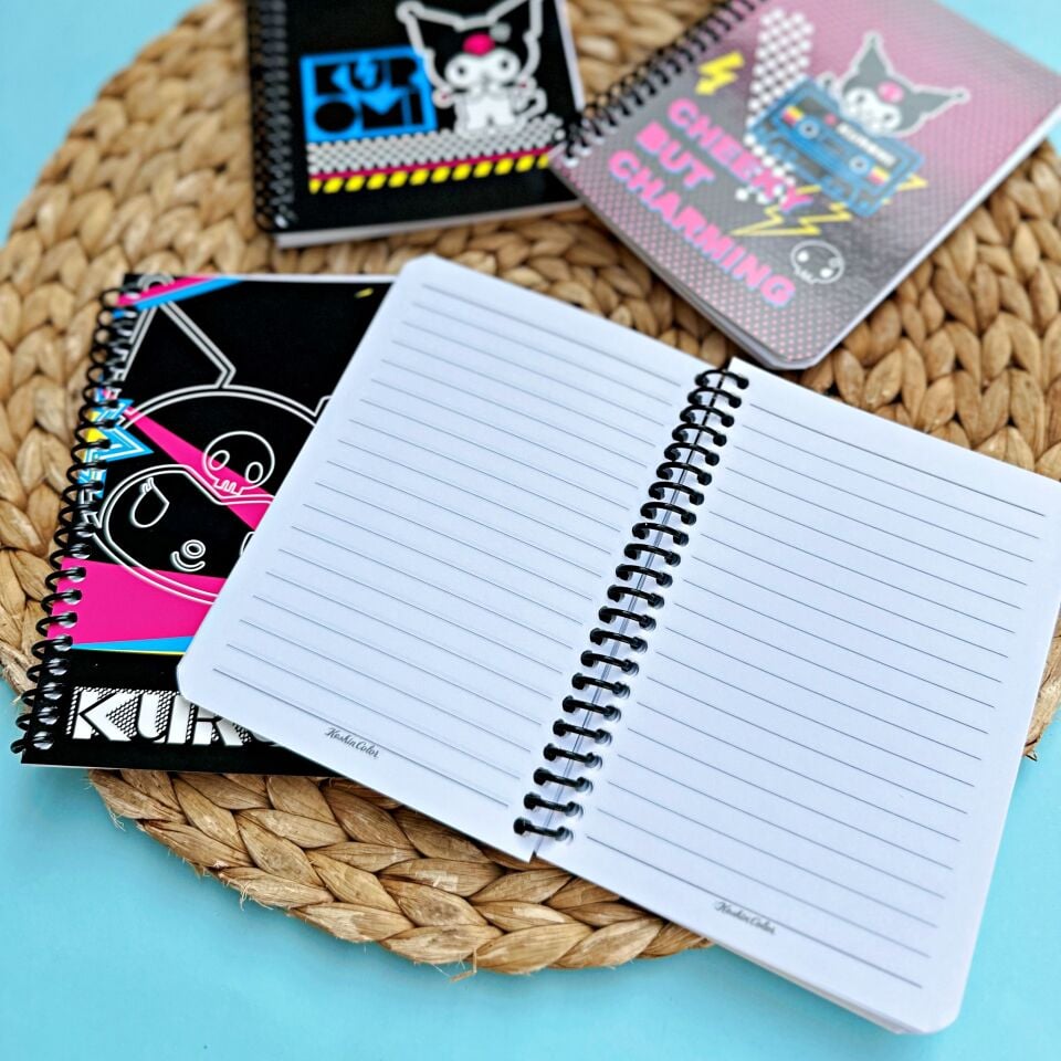 Kuromi 80 Yaprak Çizgili Spiralli Defter A6