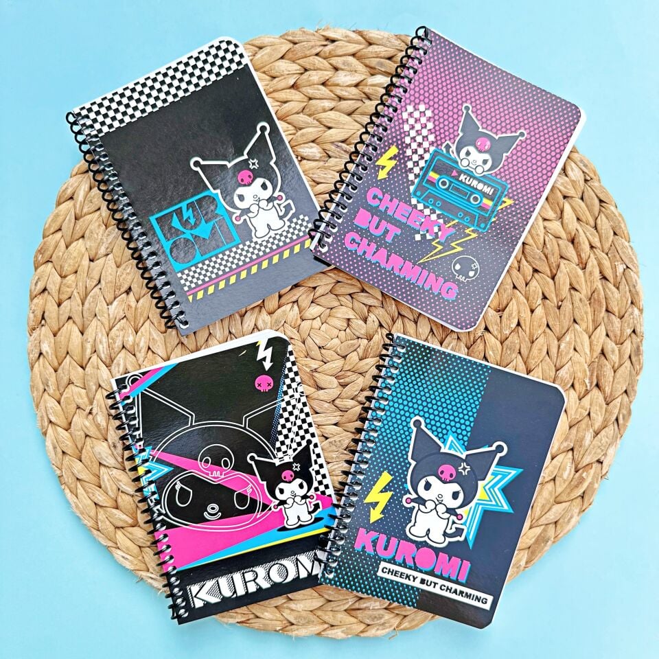 Kuromi 80 Yaprak Çizgili Spiralli Defter A6