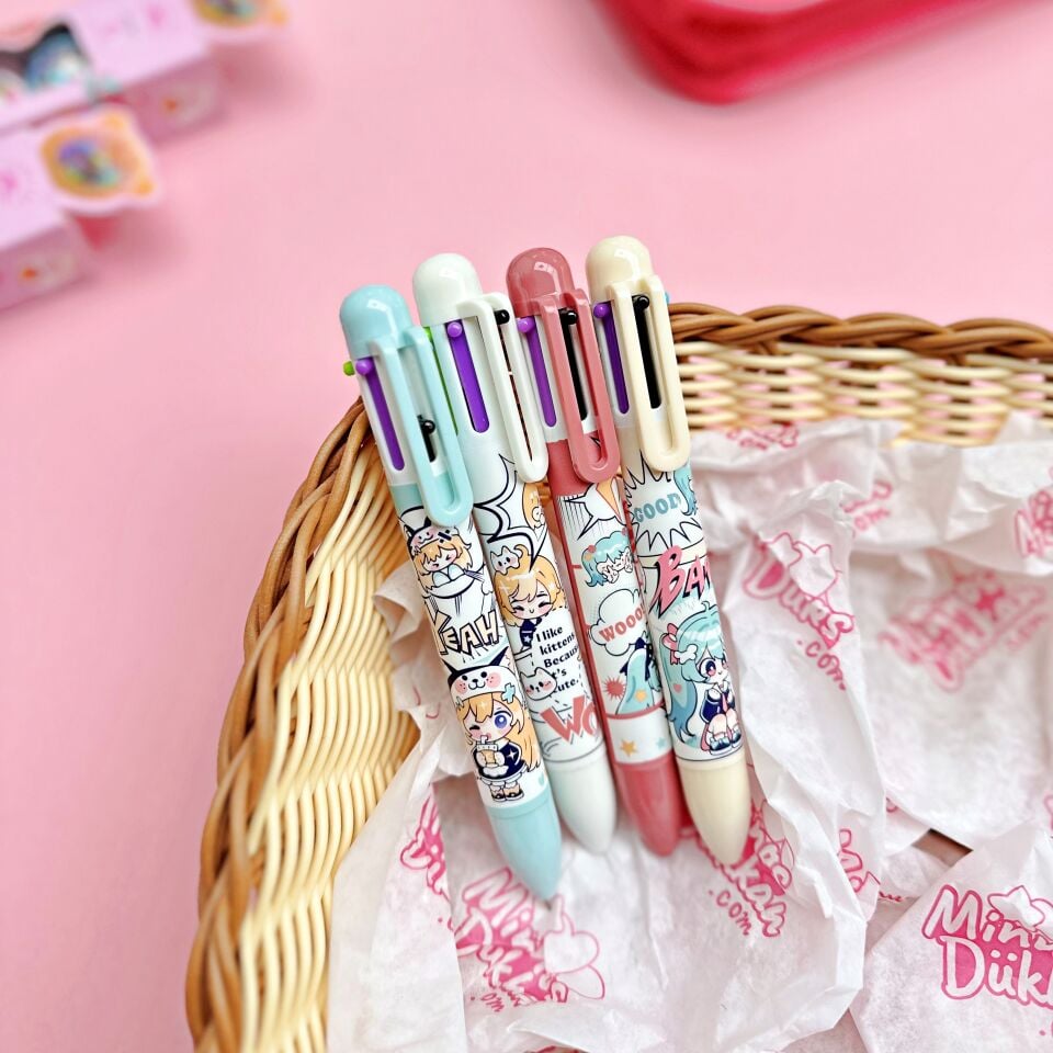 Anime Girl 6 Renk Çok Renkli Tükenmez Kalem