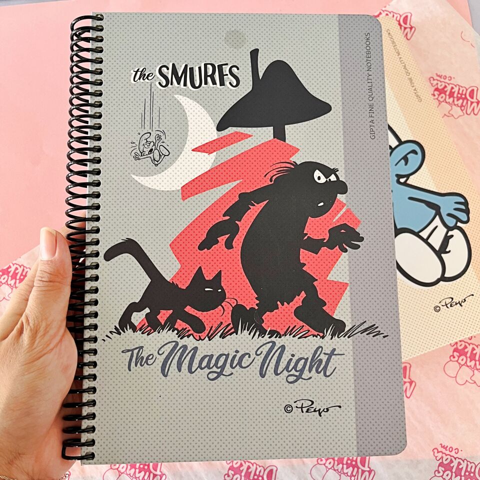 Gıpta Smurfs Çizgili Spiralli 80 Yaprak Defter 17x24
