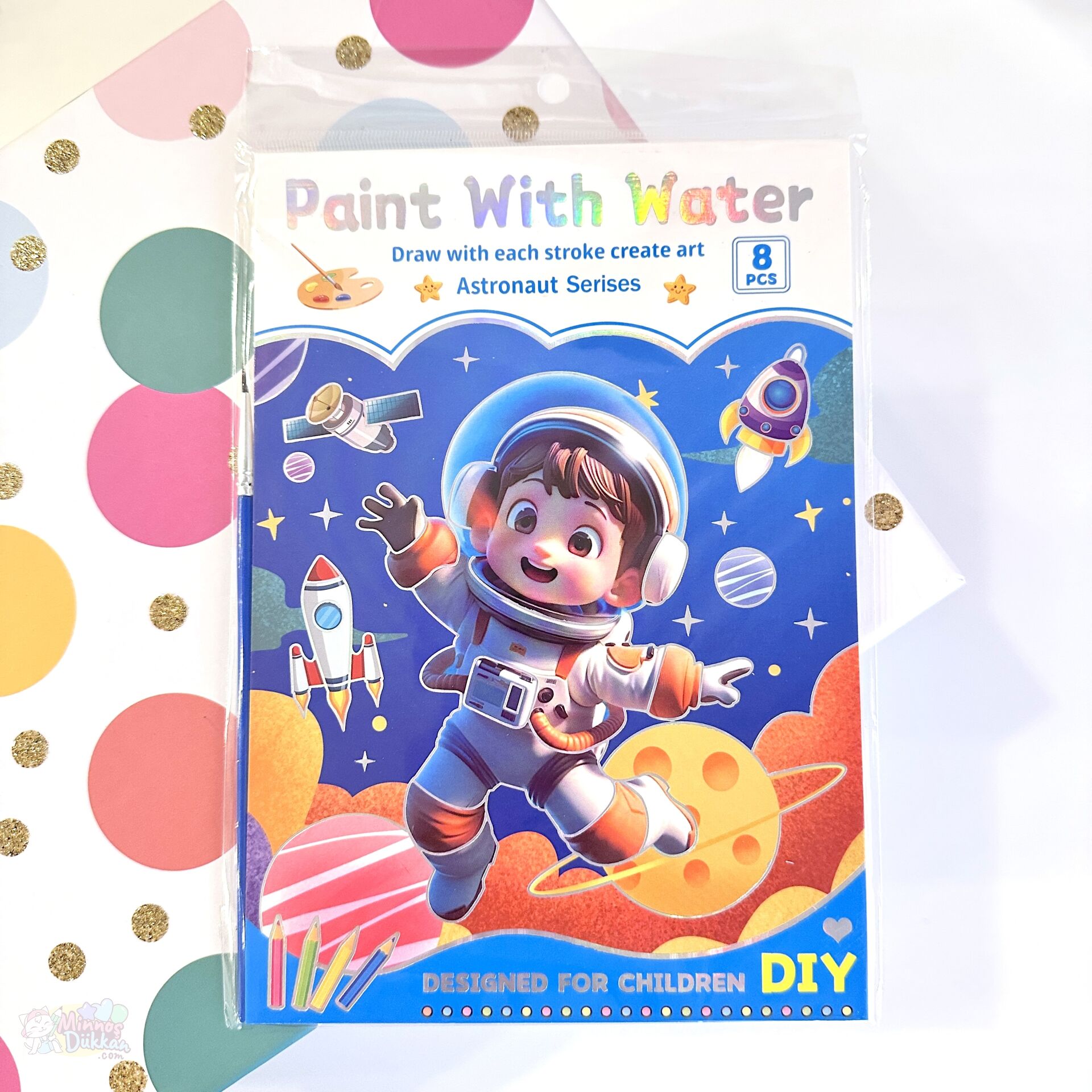 Astronot Sulu Boya Defteri Geniş