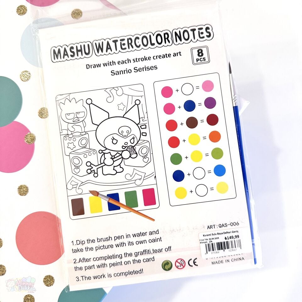 Kuromi Sulu Boya Defteri Geniş