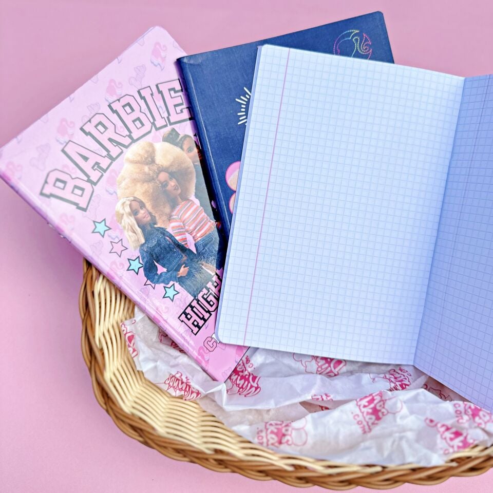 Barbie Karton Kapak A5 60 Yaprak Kareli Not Defteri