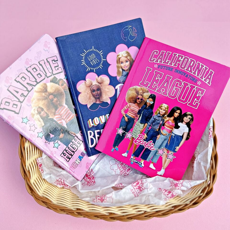 Barbie Karton Kapak A5 60 Yaprak Kareli Not Defteri