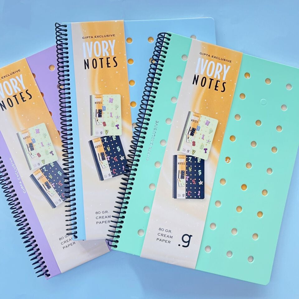 Gıpta Exclusive Ivory Notes Kareli 80 Yaprak Defter A4