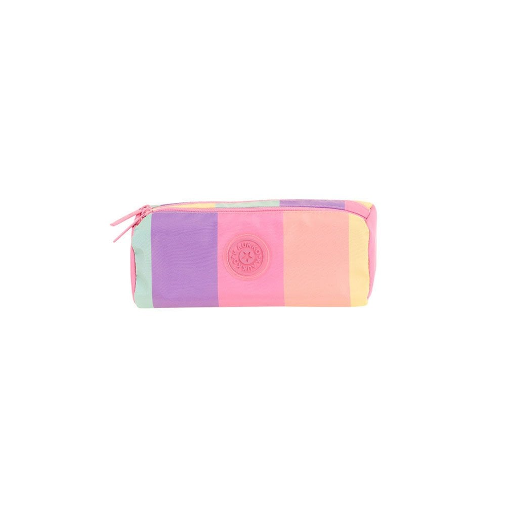 Kaukko Rainbow Dual Kalem Çantası - Line Pink