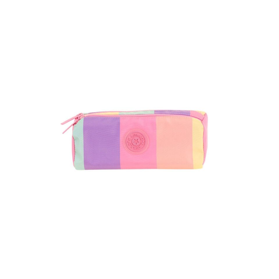 Kaukko Rainbow Dual Kalem Çantası - Line Pink