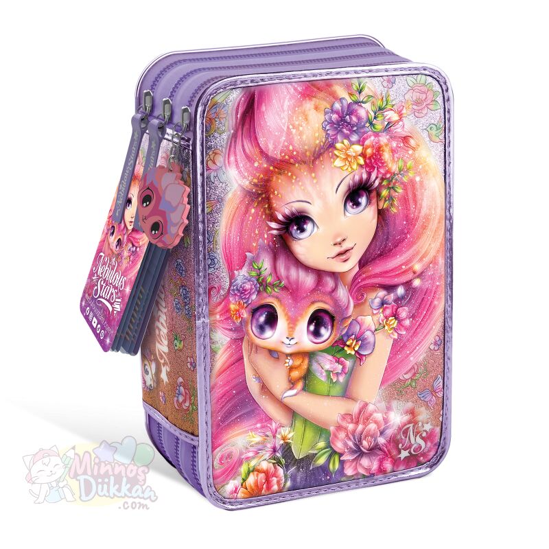 Nebulous Stars 3 Katlı İçi Dolu Kalem Kutu - Mavi