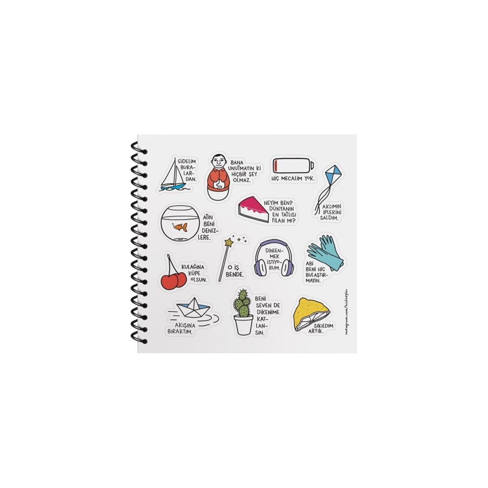 Hisli Şeyler 16x15 Çizgili Defter - Yok Öyle Yağma