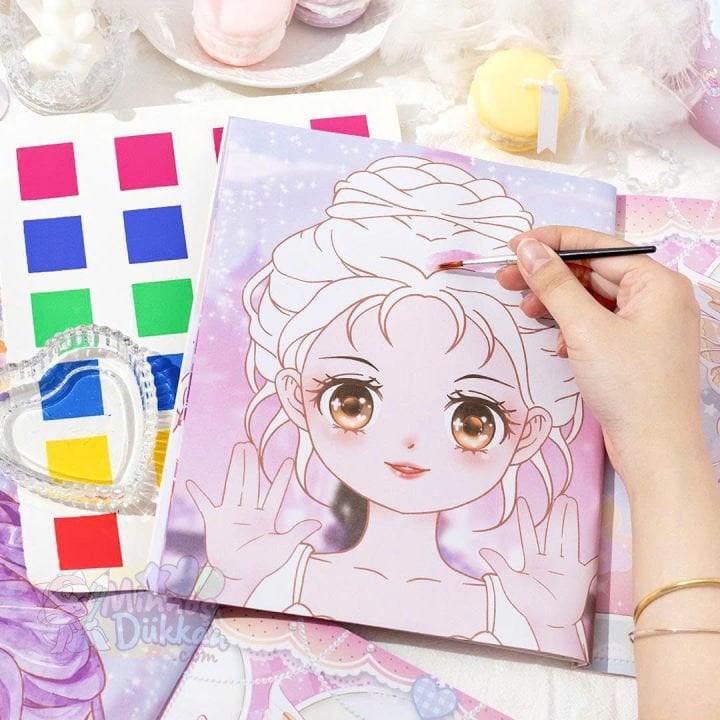 Beauty Girl Kıyafet Giydirme Boyama Seti Stickerlı