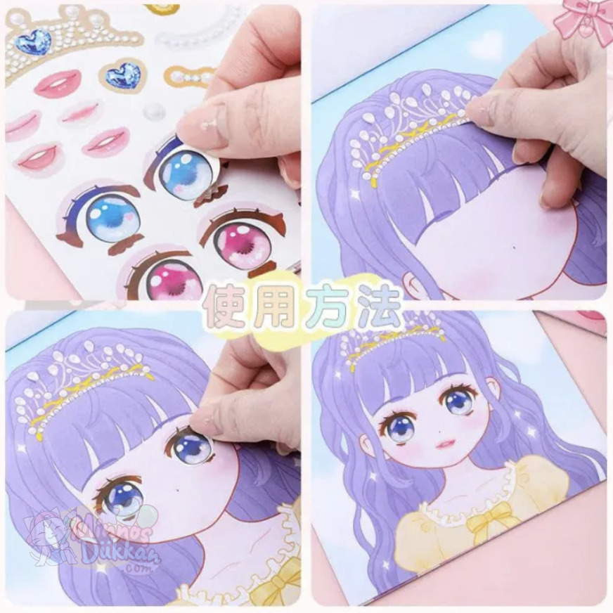 Beauty Girl Kıyafet Giydirme Boyama Seti Stickerlı