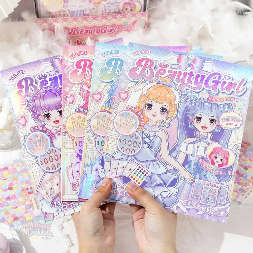 Beauty Girl Kıyafet Giydirme Boyama Seti Stickerlı